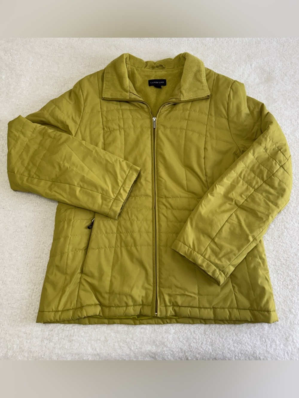 Lands' End Women's Olive Green Quilted Jacket
